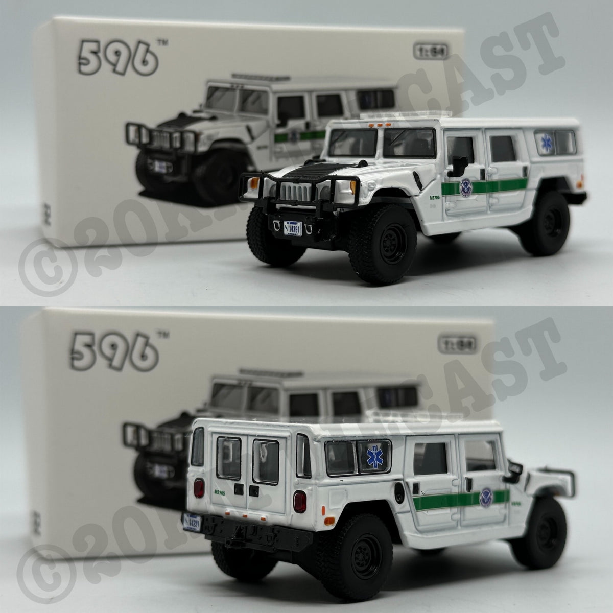 596 Model 1/64 Hummer H1 - US Border Patrol – 20KM Diecast