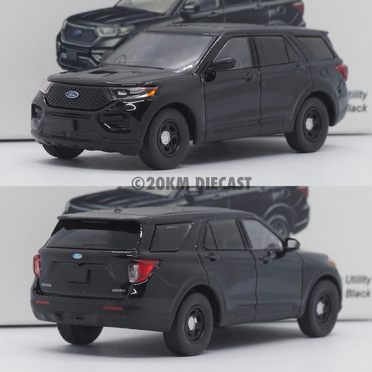 596 Model 1/64 2020 Ford Police Interceptor Utility - Blank Black