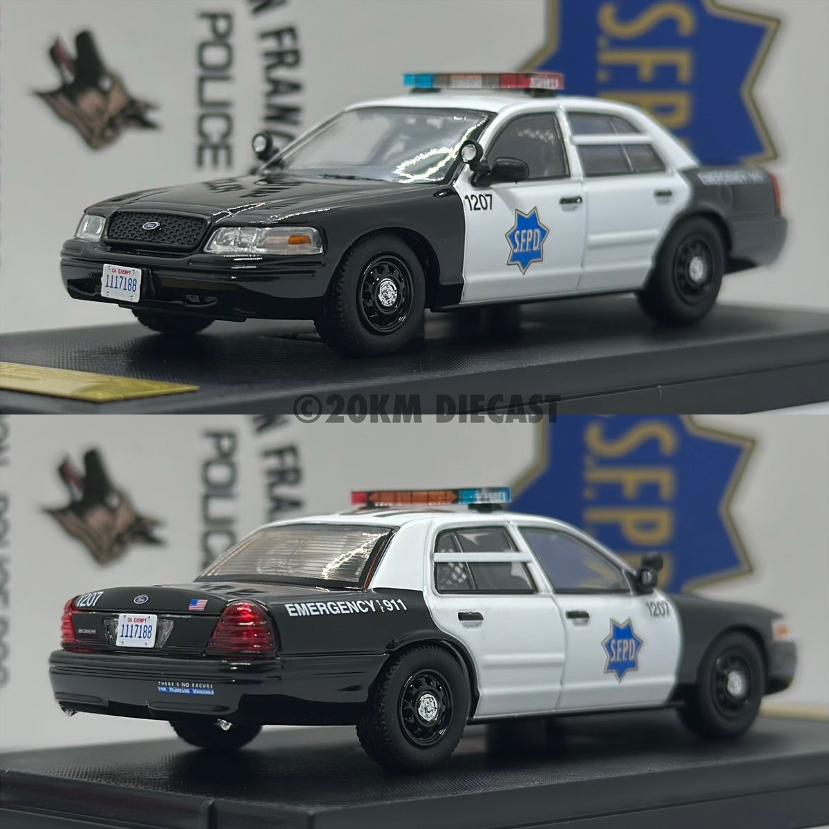 Mini Voiture De Collection Rollin 1/64 - Ford Crown Victoria Police