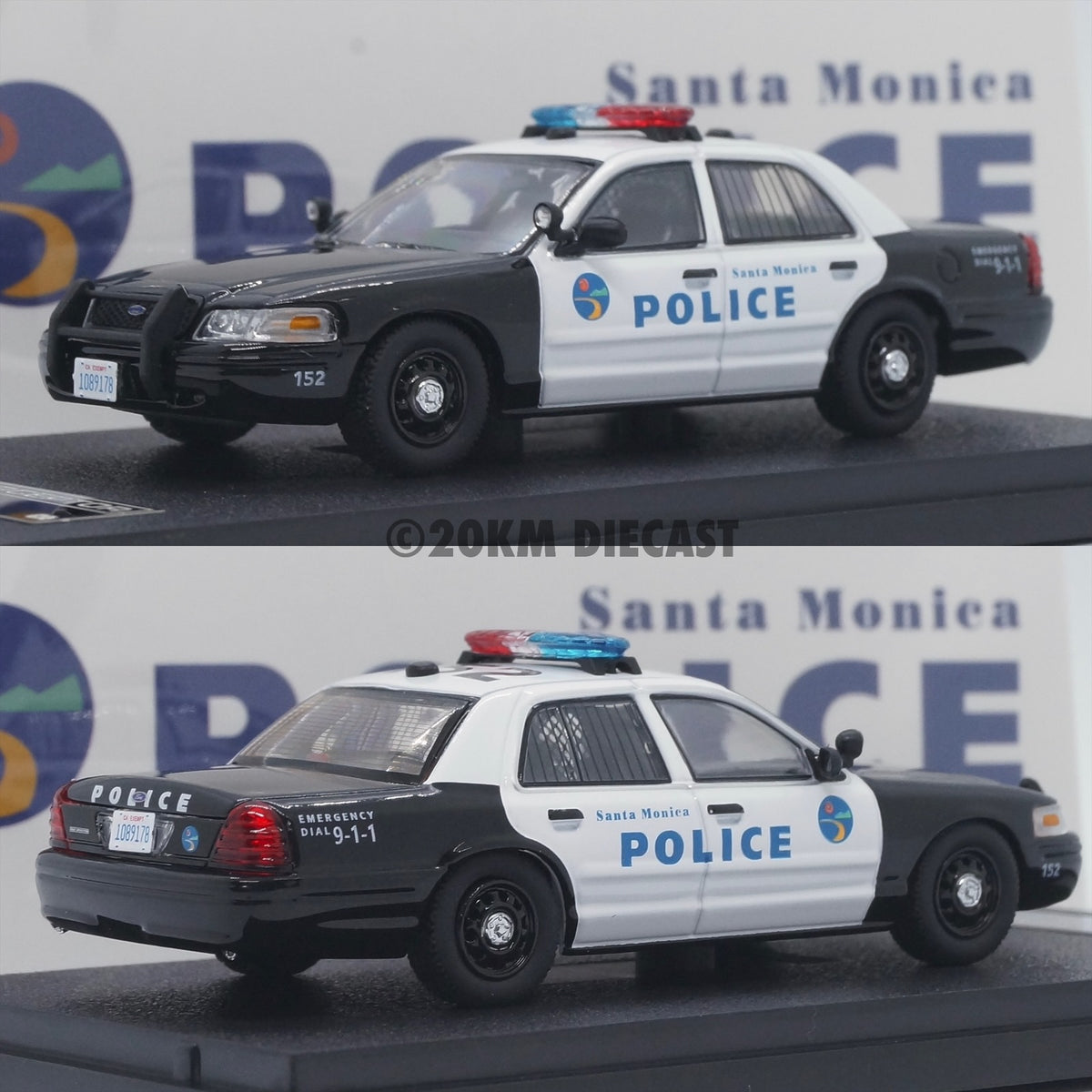 Rollin 1/64 Ford Crown Victoria Police Interceptor - Santa Monica