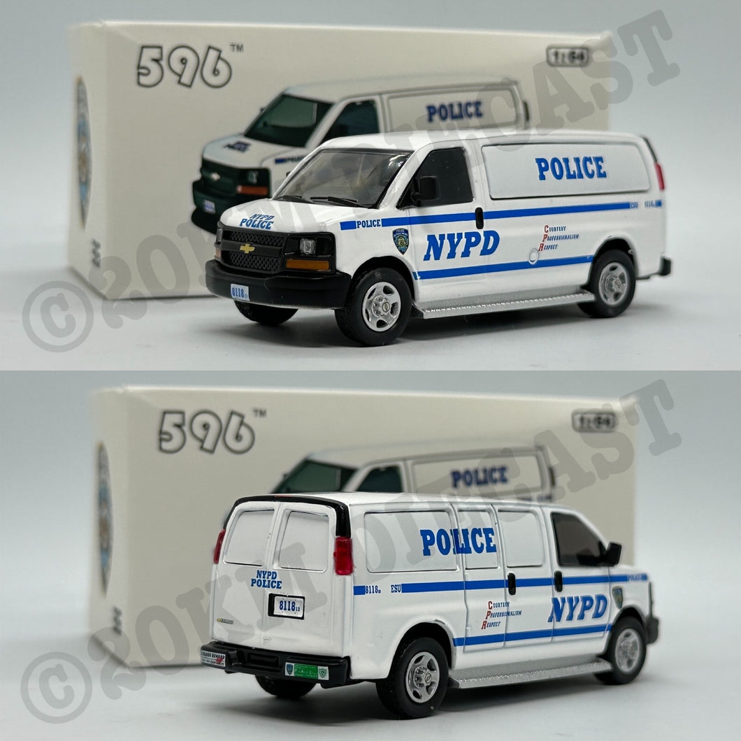 596 Model 1/64 Chevrolet Express - New York City Police Department NYPD 8118 ESU