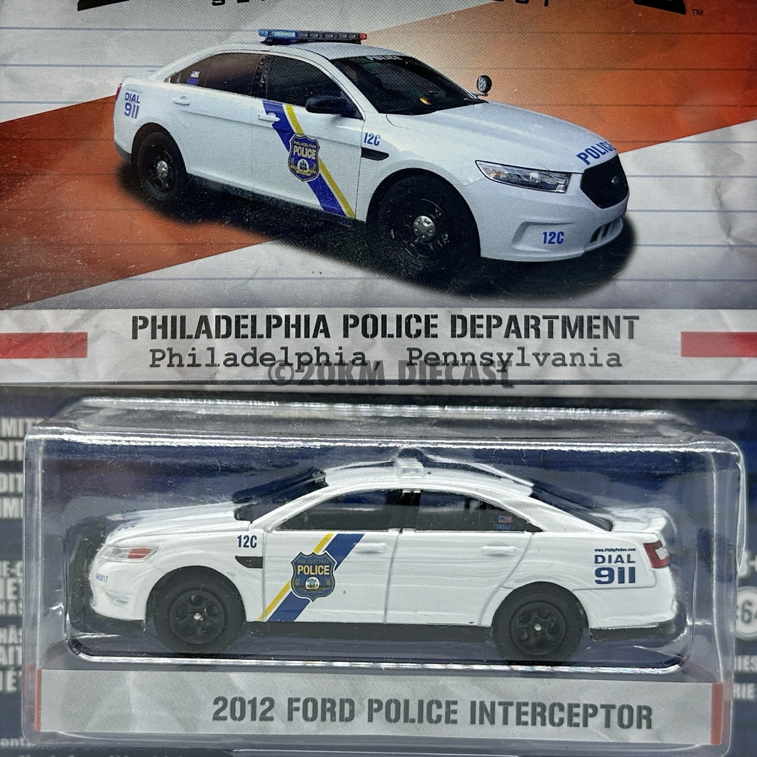 Greenlight 1/64 Hot Pursuit Series 16 - 2012 Ford Police Interceptor - Philadelphia Police Department