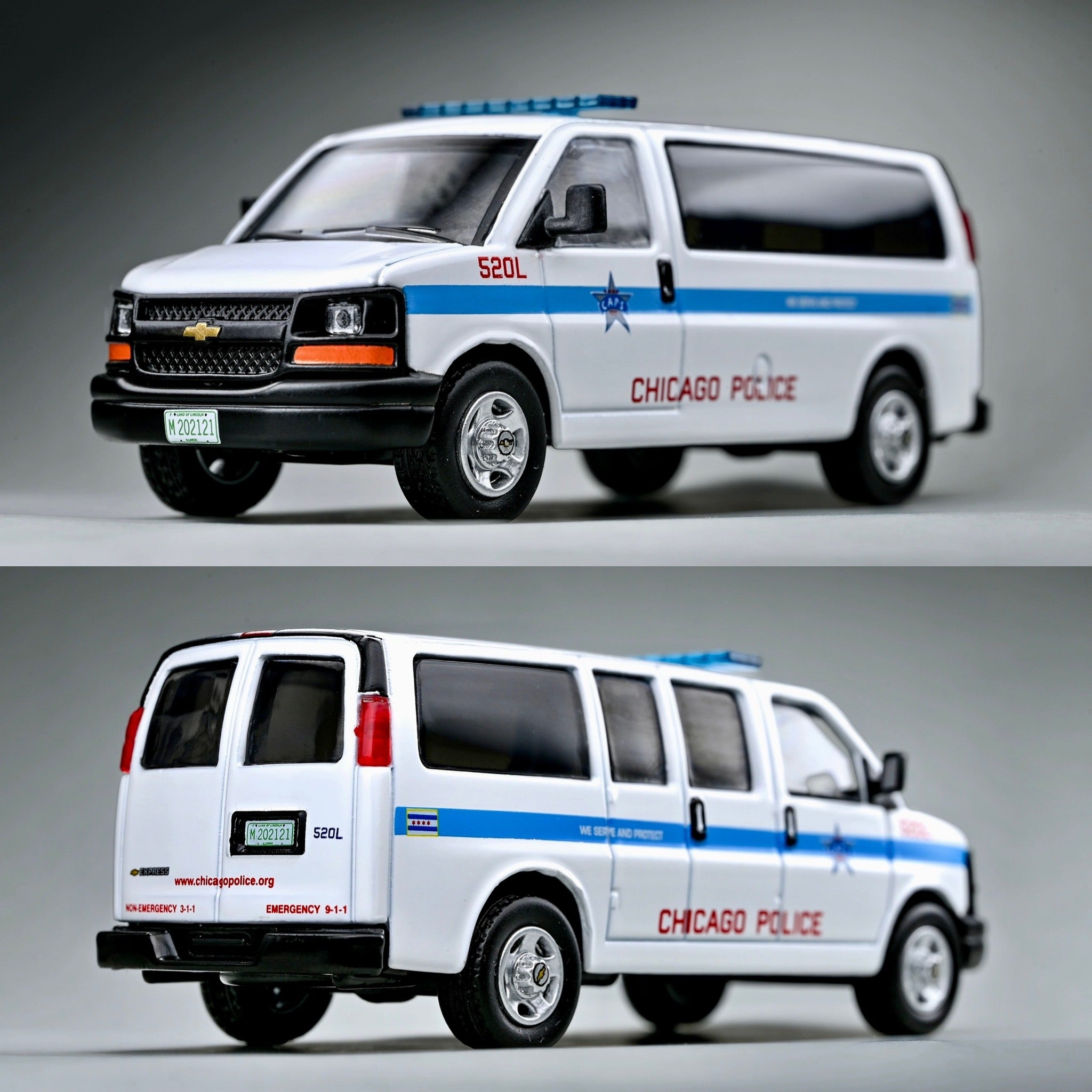 596 Model 1/64 Chevrolet Express - Chicago Police Department – 20KM Diecast