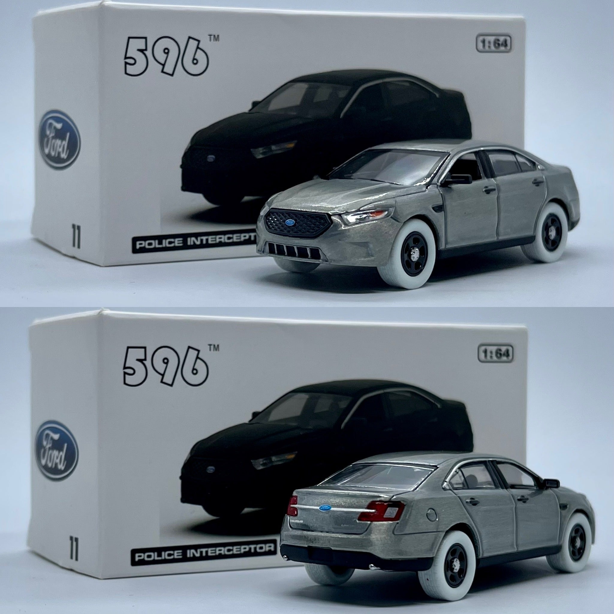 596 Model 1/64 2013 Ford Police Interceptor - Blank Black Chase