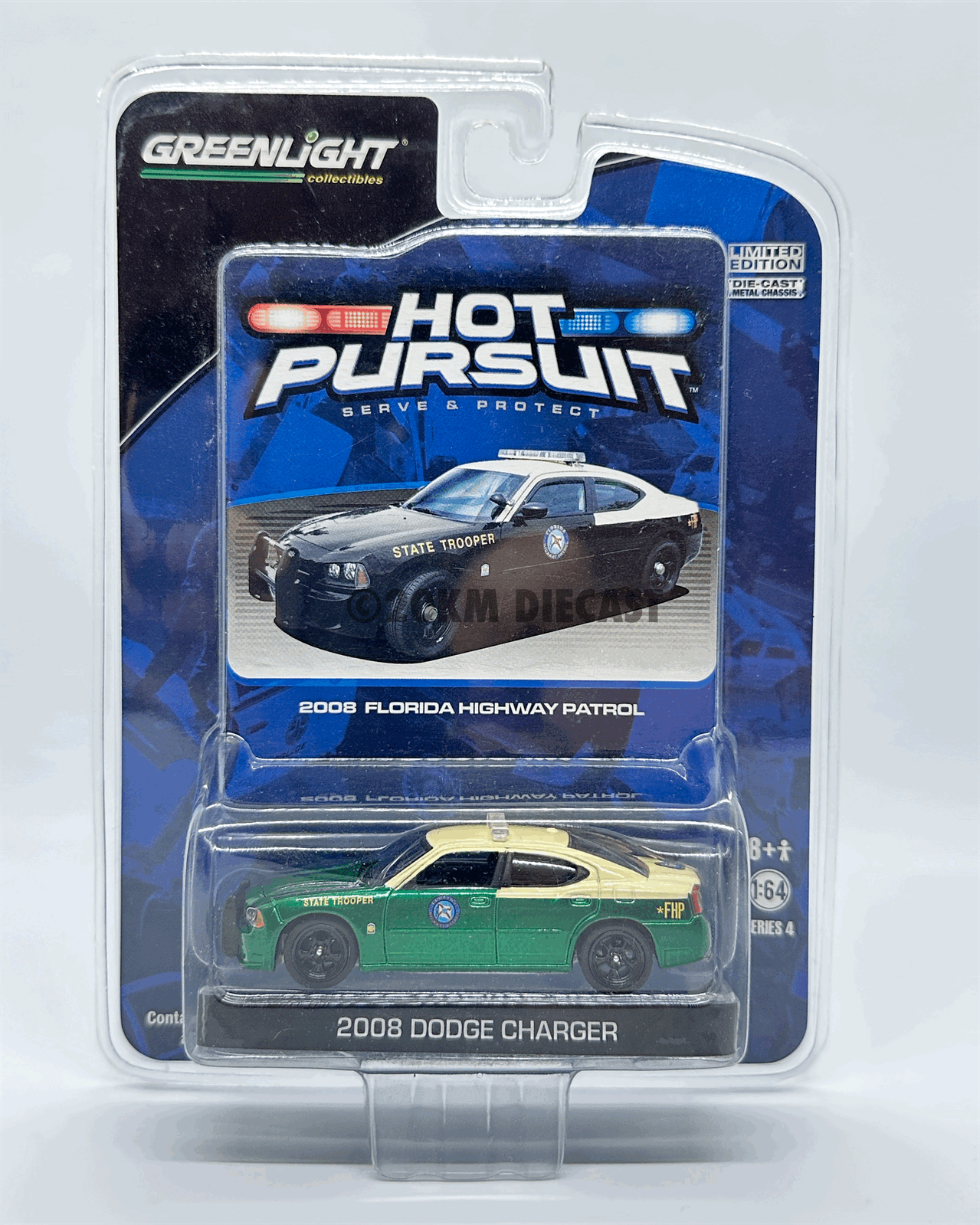 Greenlight 1/64 Hot Pursuit Series 4 2008 Dodge Charger Florida