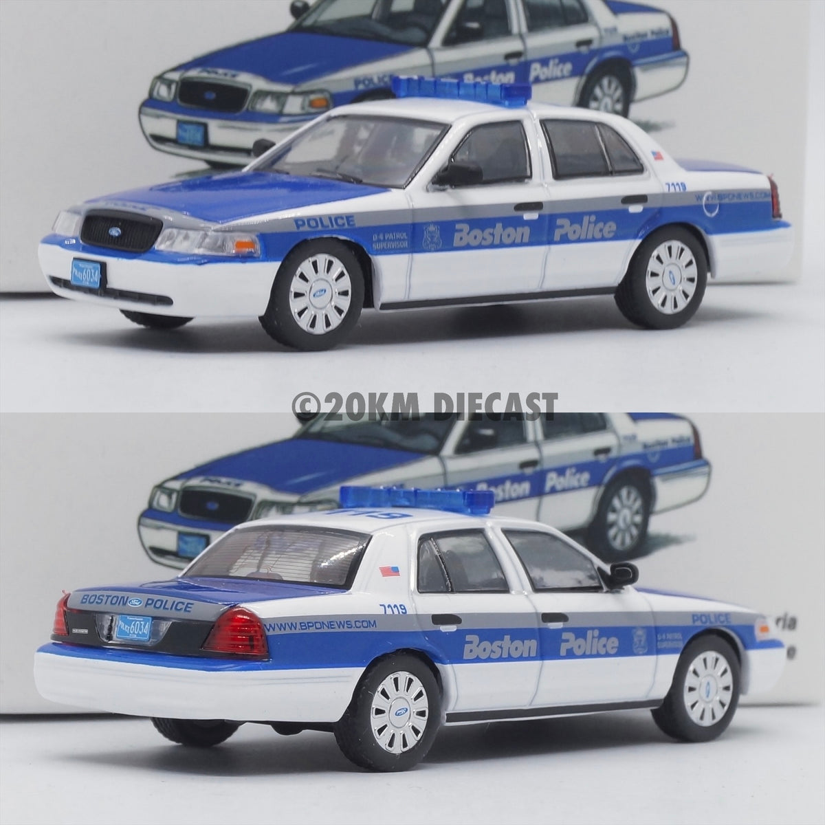 596 Model 1/64 Ford Crown Victoria - Boston Police – 20KM Diecast