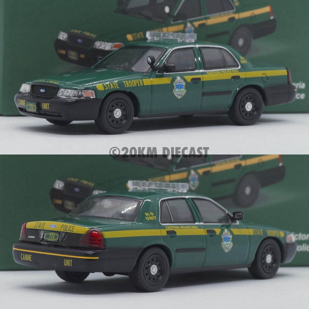 596モデル・グリーンライGREENLIGHTテキサス州警察 1/64ミニカー 596 Model 1/64 Ford Crown Victoria Police Interceptor - Vermont