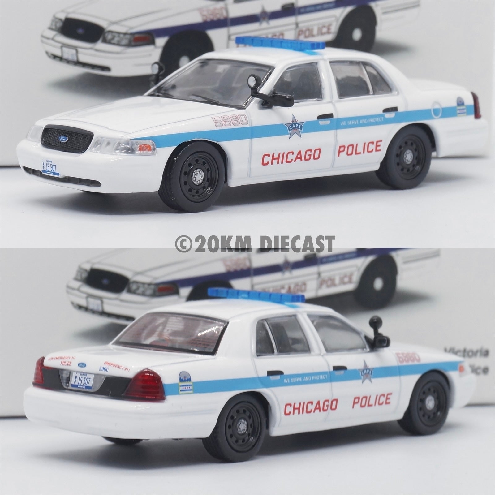 596 Model 1/64 Ford Crown Victoria Police Interceptor - Chicago