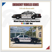 Load image into Gallery viewer, Rollin 1/64 Ford Crown Victoria Police Interceptor - Miami Beach Police (Pride)
