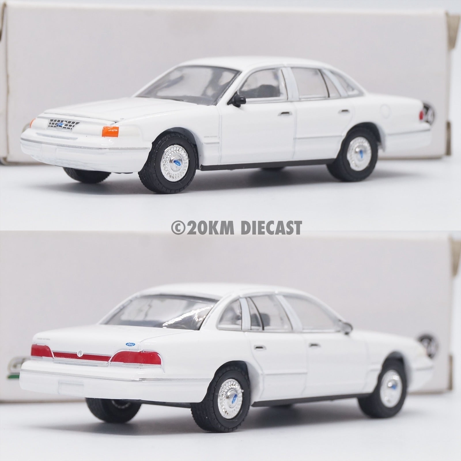Greenlight 1/64 1992 Ford Crown Victoria - Blank White – 20KM Diecast
