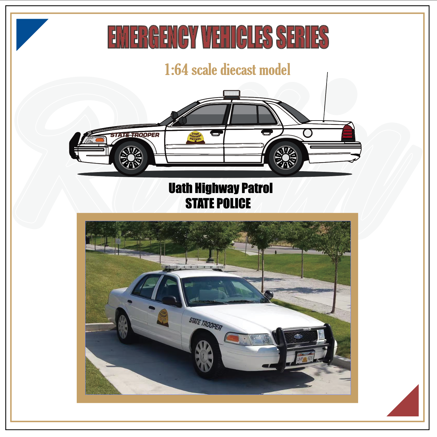 Rollin 1/64 Ford Crown Victoria Police Interceptor - Utah Highway
