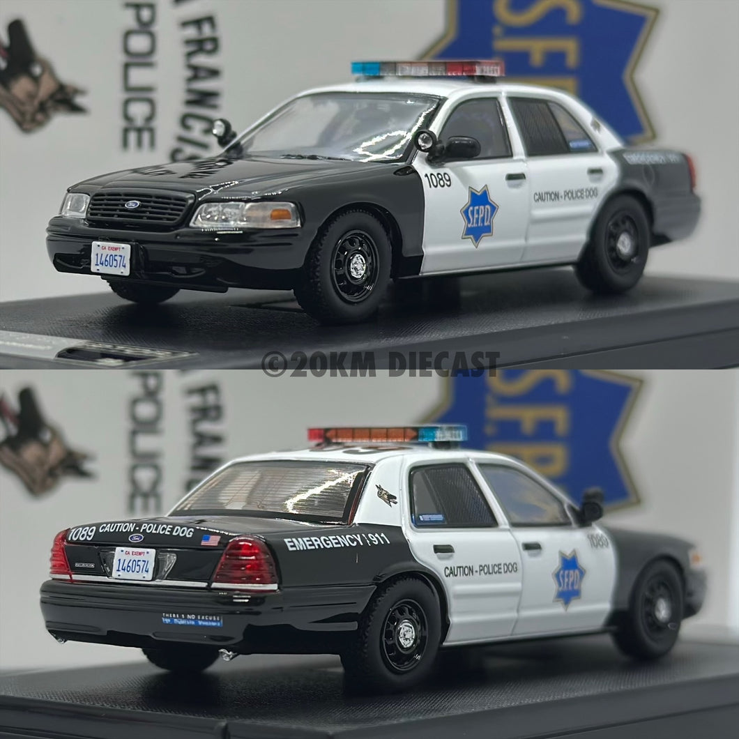 Rollin 1/64 Ford Crown Victoria Police Interceptor - San Francisco Police Department SFPD K-9 Unit