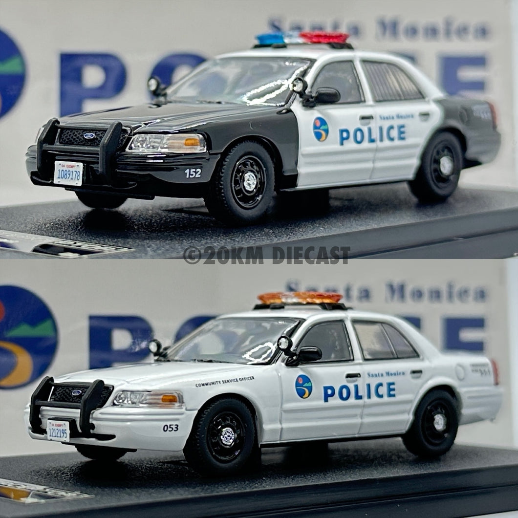 Rollin 1/64 Ford Crown Victoria Police Interceptor - Santa Monica Police set of 2