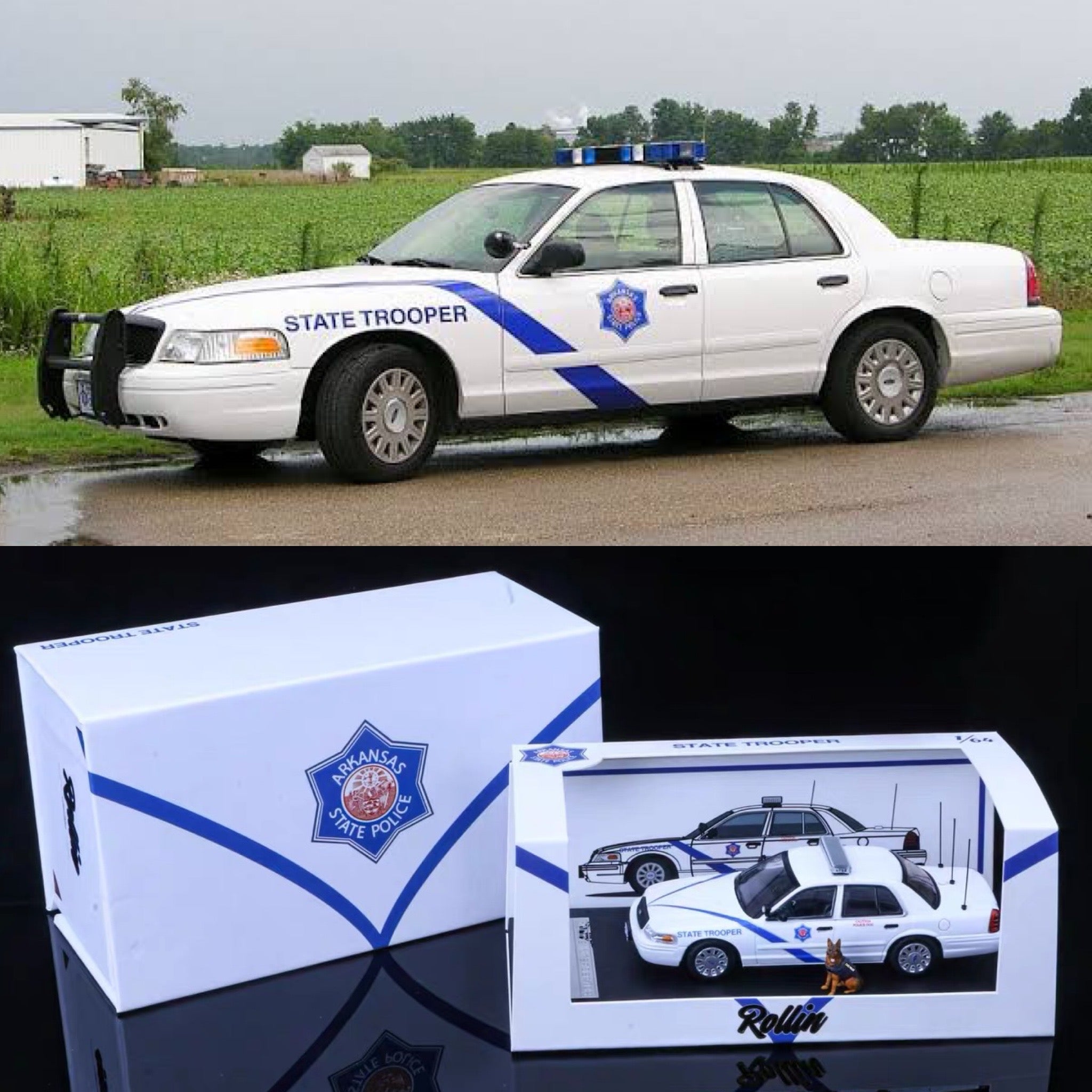 Rollin 1/64 Ford Crown Victoria- Arkansas State Police – 20KM Diecast