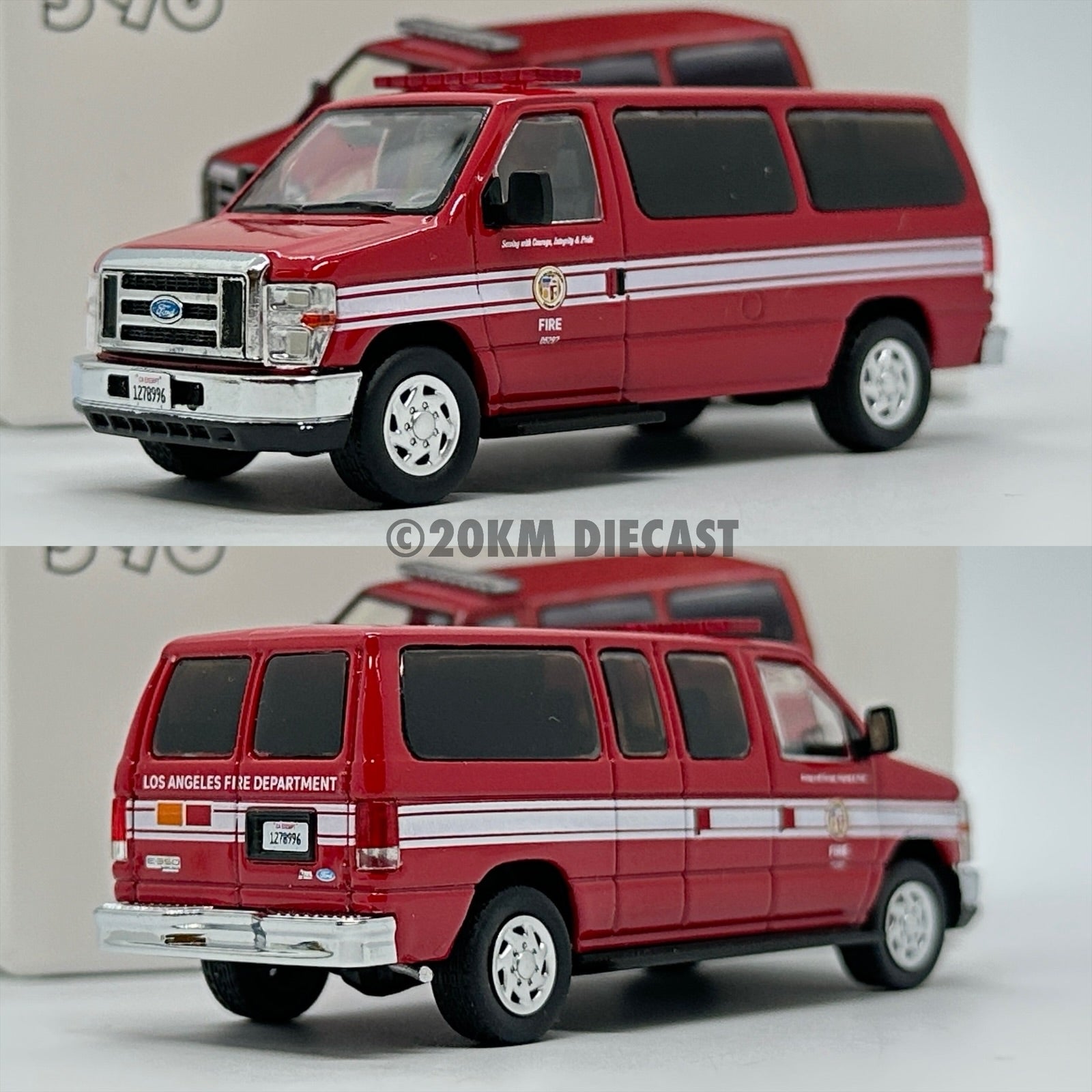 596 Model 1/64 Ford E350 - Los Angeles Fire Department – 20KM Diecast