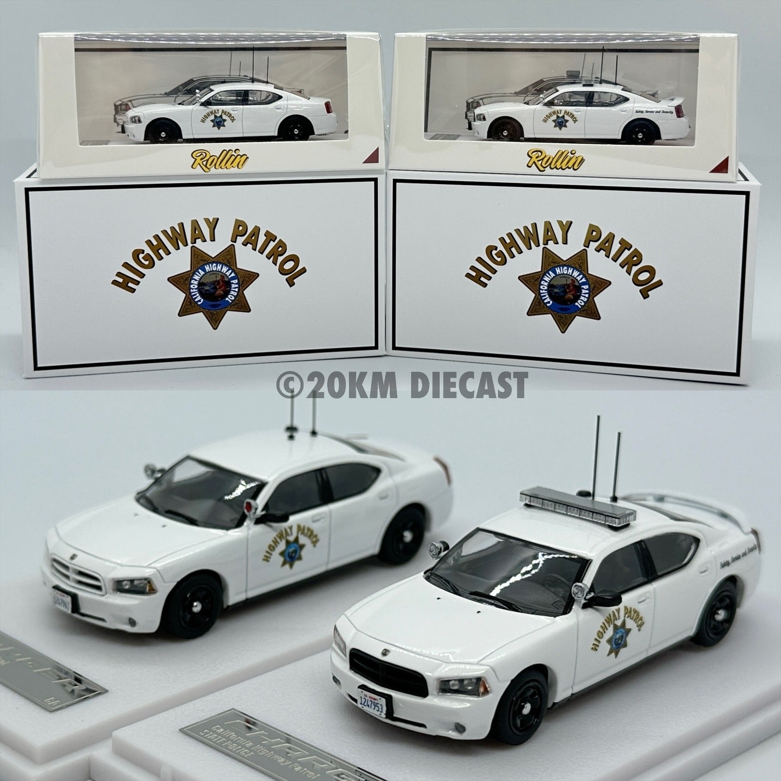 Rollin 1/64 Dodge Charger - California Highway Patrol Polar Bear 2