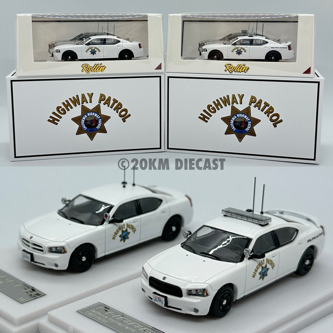 Rollin 1/64 Dodge Charger - California Highway Patrol Polar Bear 2 cars set