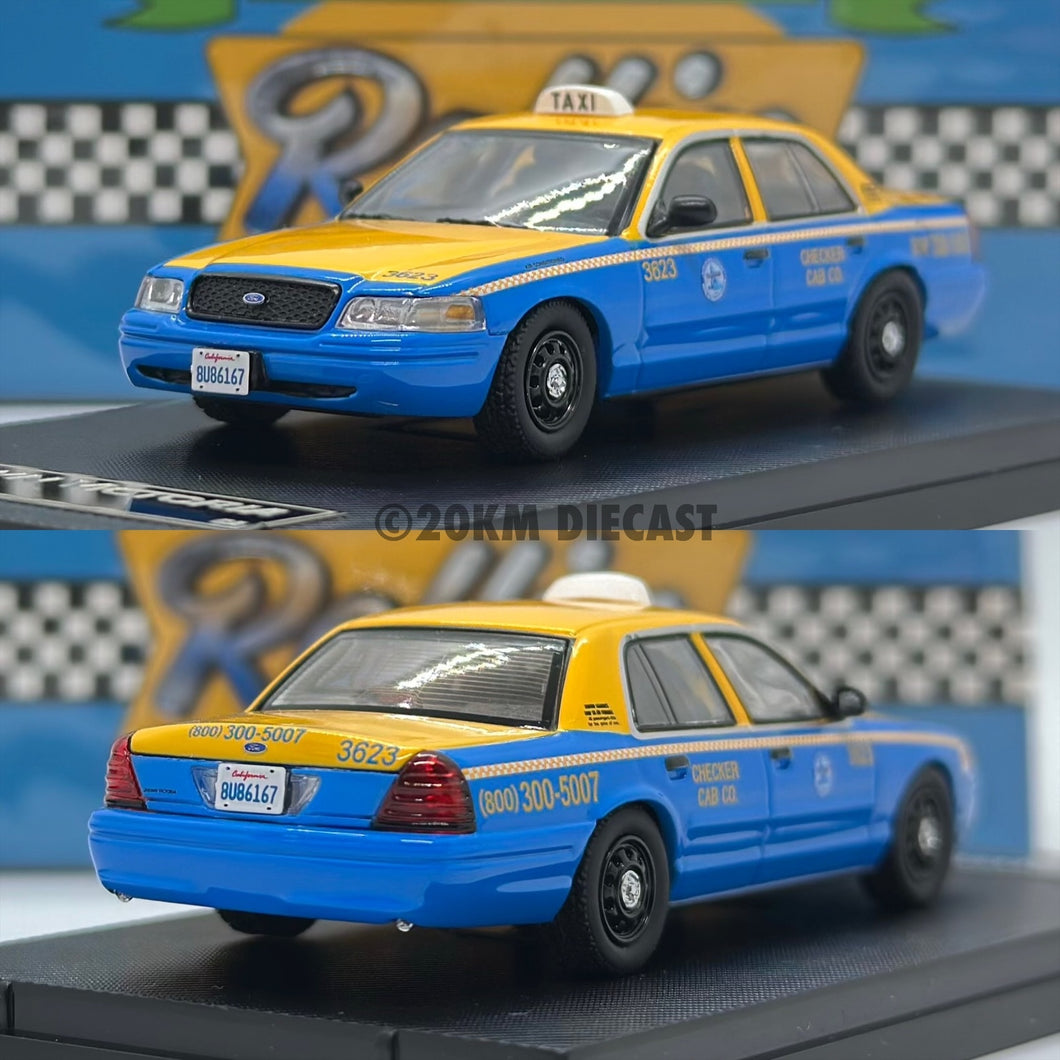 Rollin 1/64 Ford Crown Victoria Taxi Checker Cab Co. - Los Angeles