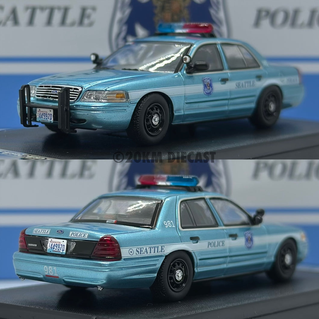 Rollin 1/64 HEC Exclusive - Ford Crown Victoria Police Interceptor - Seattle Police
