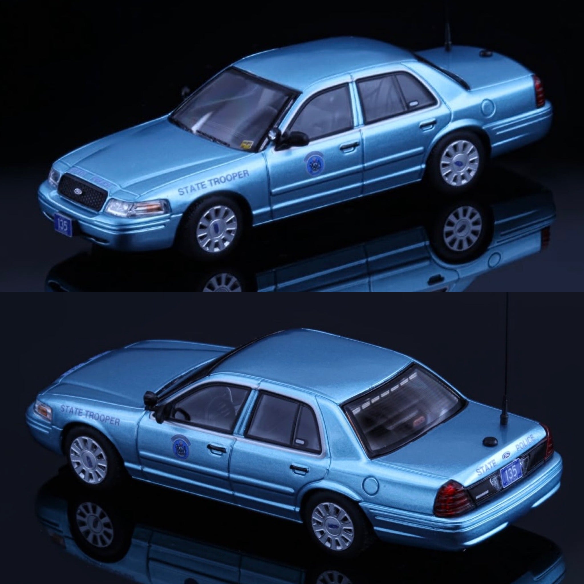 p*1様 バスティン　ラットモービル Bustin Ratmobile　ダウンヒ Rollin 1/64 Crown Victoria- Maine State Police – 20KM Diecast
