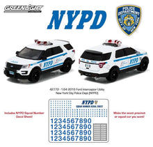 Load image into Gallery viewer, Greenlight 1/64 2016 Ford Police Interceptor Utility New York City Police Department NYPD
