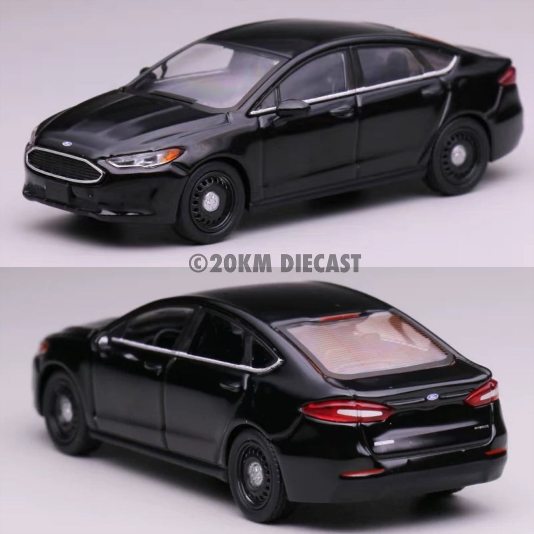596 Model 1/64 Ford Police Responder - Blank Black – 20KM Diecast