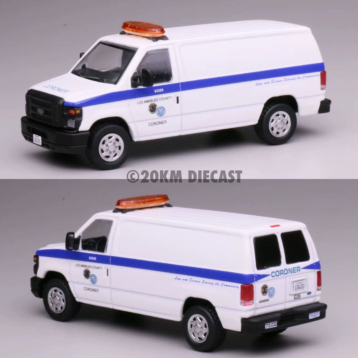 596 Model 1/64 Ford E350 - Los Angeles County Coroner – 20KM Diecast