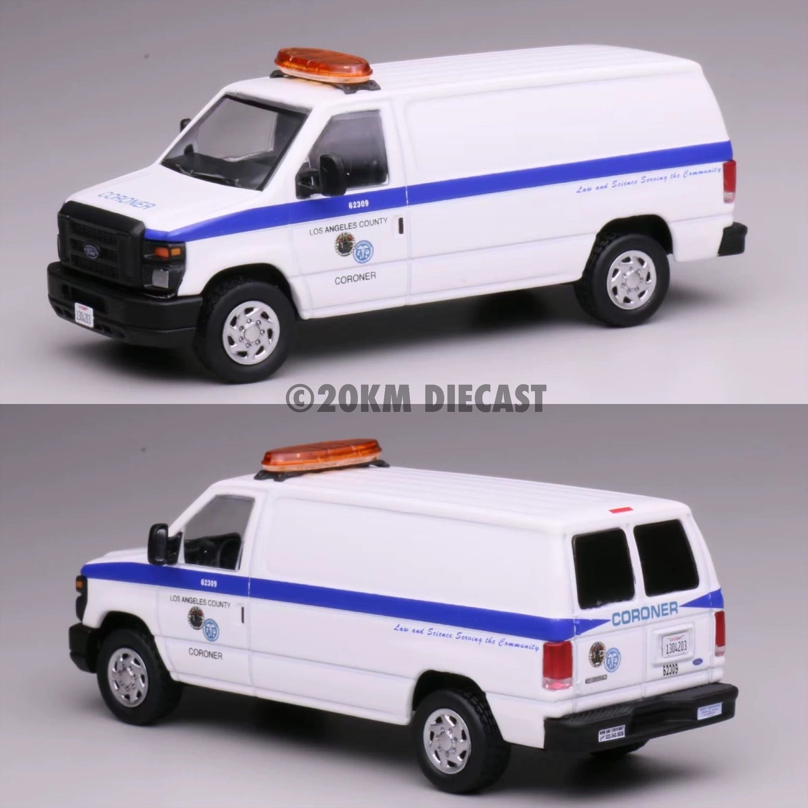 596 Model 1/64 Ford E350 - Los Angeles County Coroner – 20KM Diecast