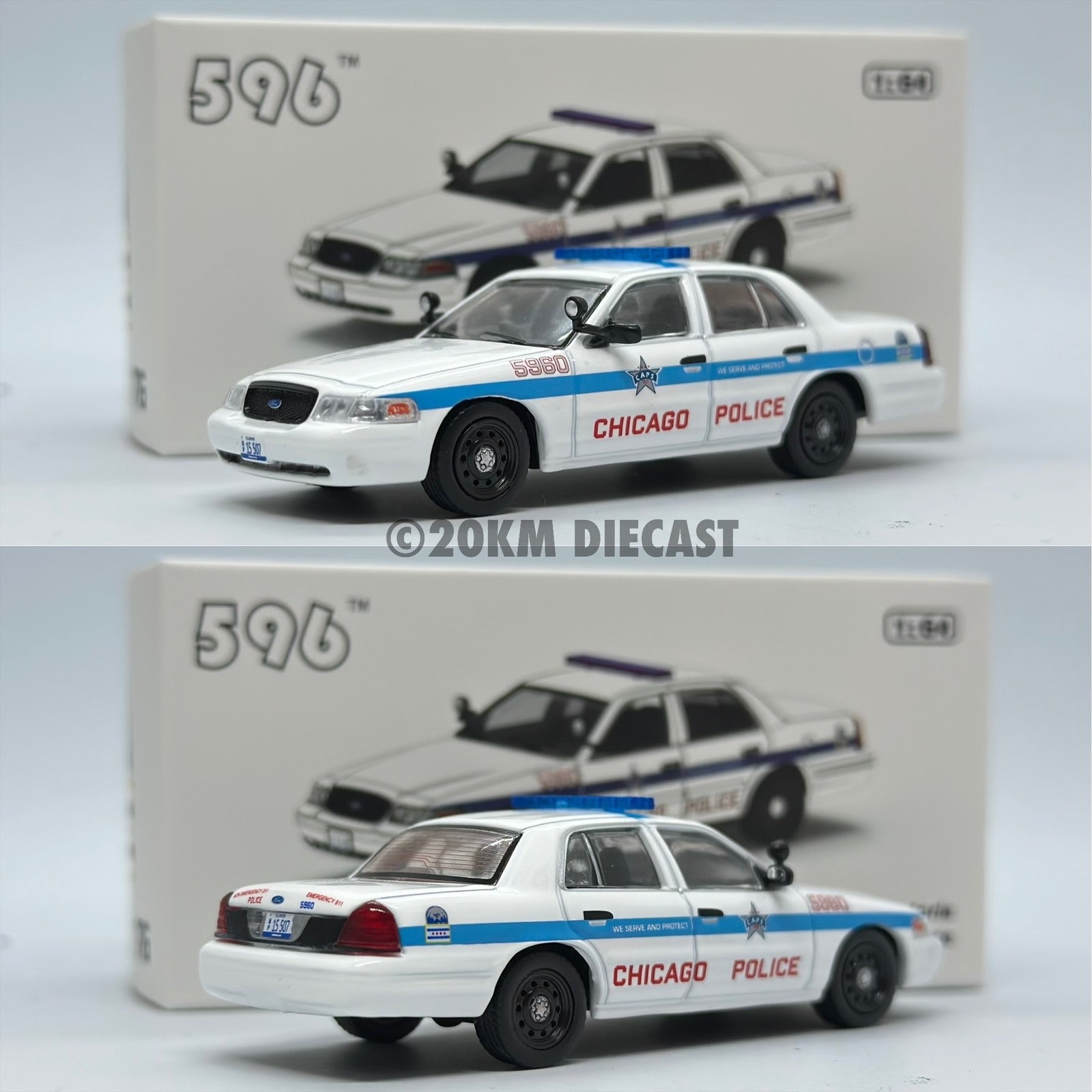 596 Model 1/64 Ford Crown Victoria Police Interceptor - Chicago