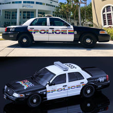 Load image into Gallery viewer, Rollin 1/64 Ford Crown Victoria Police Interceptor - Miami Beach Police (Pride)

