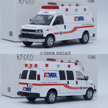Load image into Gallery viewer, 596 Model 1/64 Chevrolet Express (Facelift) - American Medical Response Ambulance (AMR)
