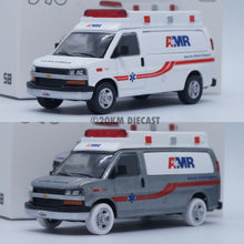 Load image into Gallery viewer, 596 Model 1/64 Chevrolet Express (Facelift) - American Medical Response Ambulance (AMR)
