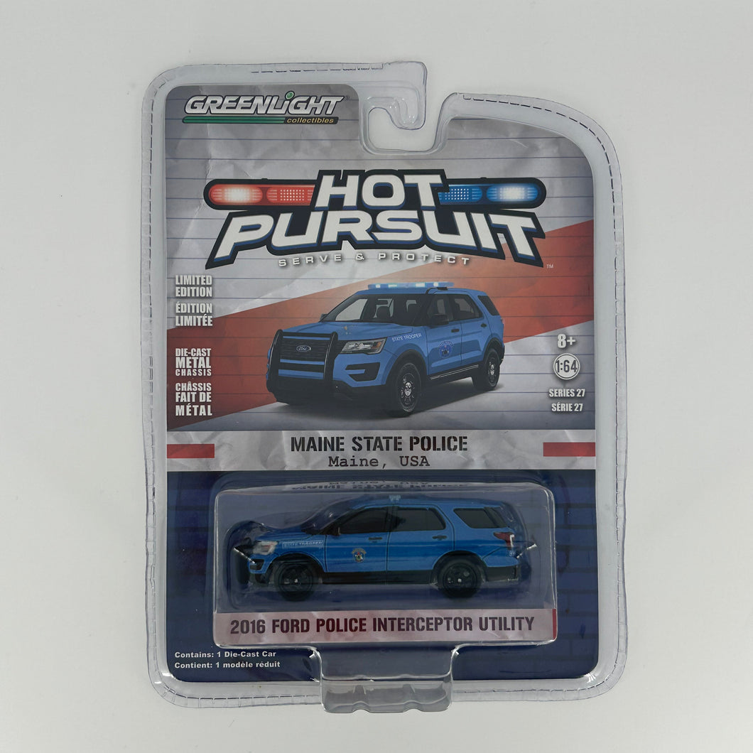 Greenlight 1/64 Hot Pursuit Series 27 - 2016 Ford Police Interceptor Utility - Maine State Police