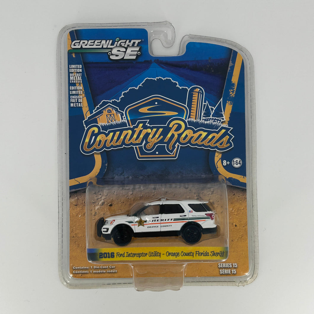 Greenlight 1/64 SE Country Roads Series 15 - 2016 Ford Interceptor Utility - Orange County Florida Sheriff