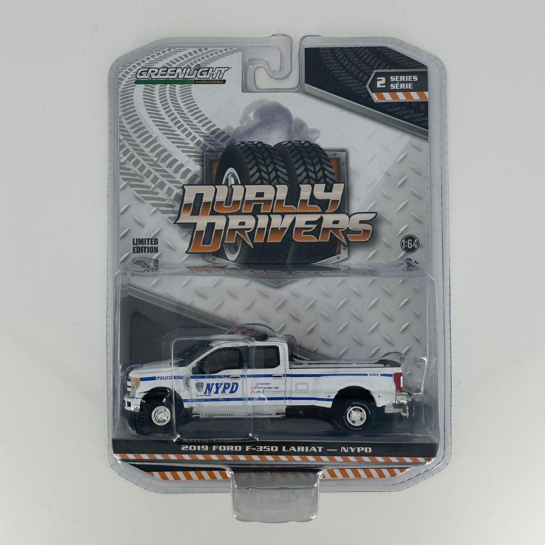 Greenlight 1/64 Dually Drivers Series 2 - 2019 Ford F-350 Dually - New York City Police Dept (NYPD)