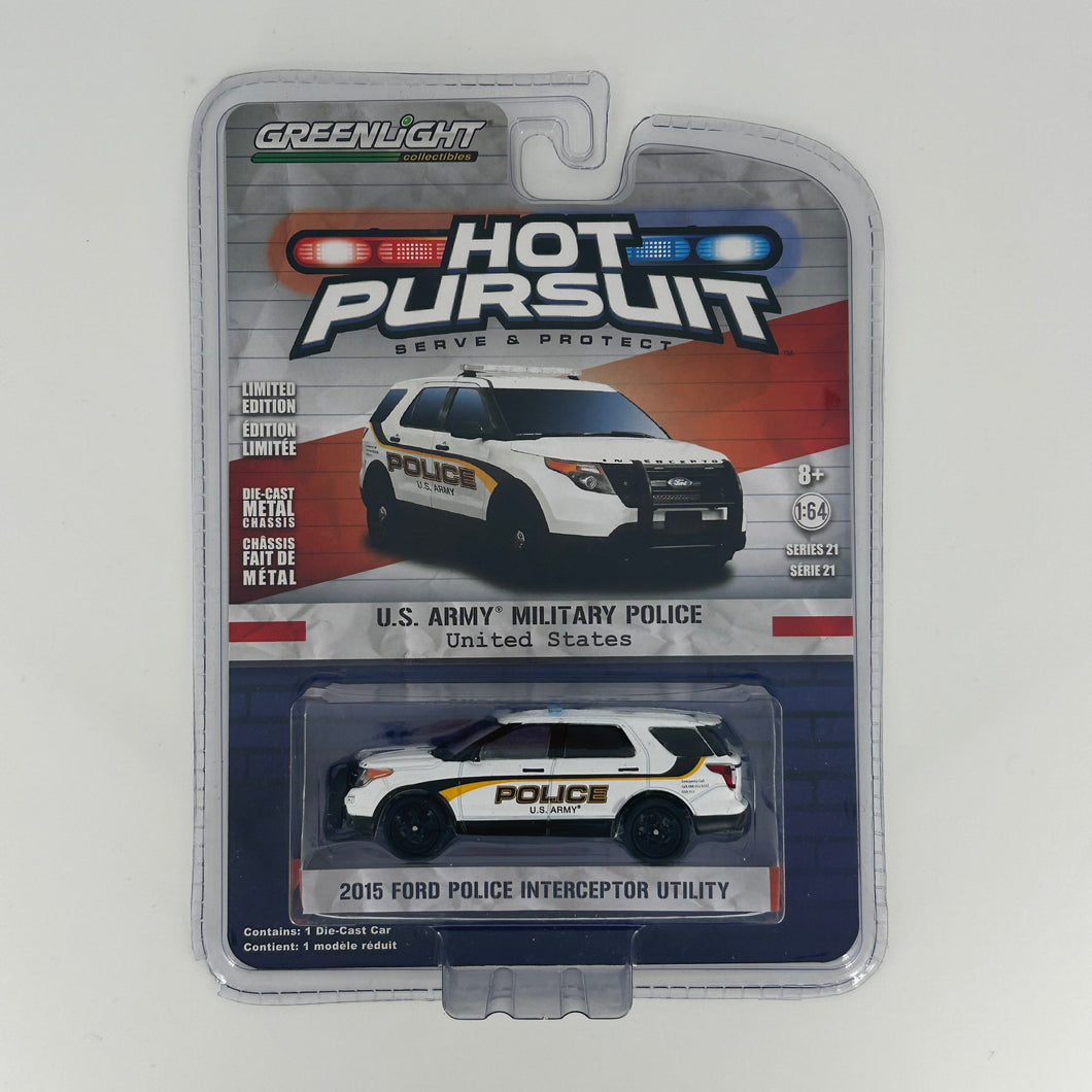 Greenlight 1/64 Hot Pursuit Series 21 - 2015 Ford Police Interceptor Utility - U.S. Army Military Police