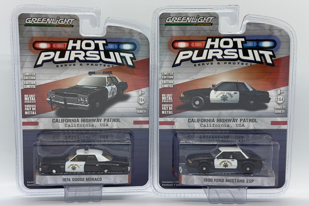 Greenlight Hot Pursuit - California Highway Patrol 2 cars set