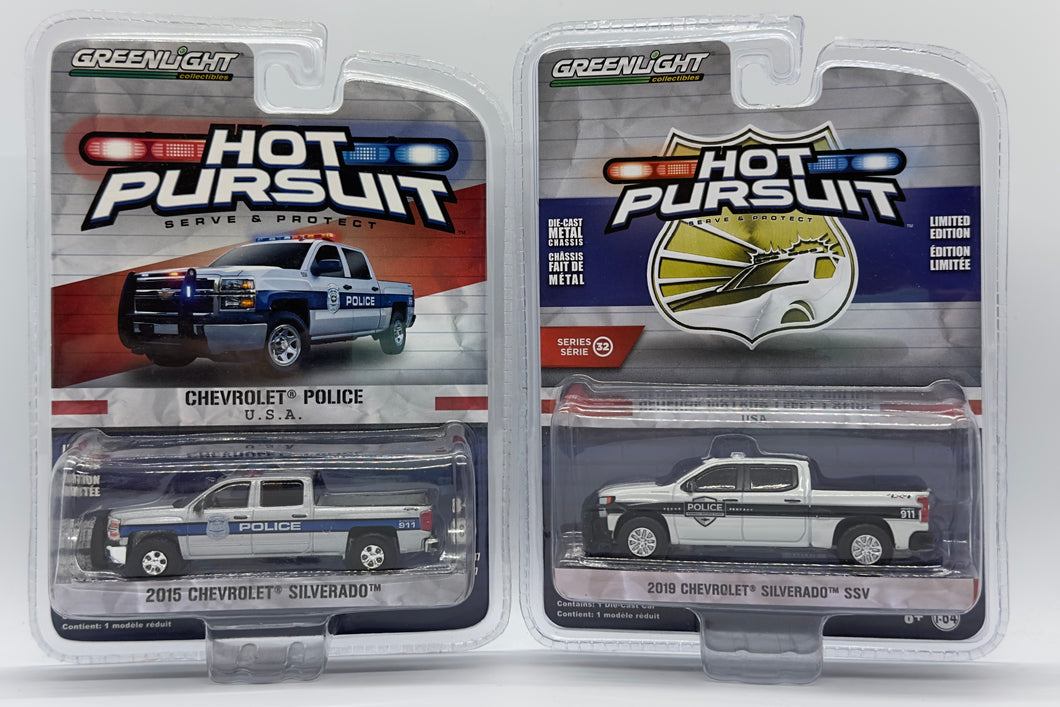 Greenlight Hot Pursuit - Chevrolet Silverado SSV 2 cars set