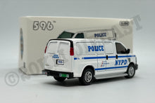 Load image into Gallery viewer, 596 Model 1/64 Chevrolet Express - New York City Police Department NYPD 8118 ESU
