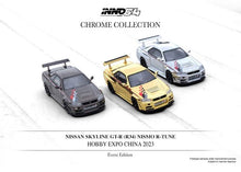 Load image into Gallery viewer, Inno64 1/64 Nissan Skyline GT-R R34 Nismo R-Tune Chrome (Gold Chrome/Silver Chrome/Black) 3 Cars Set - China Hobby Expo 2023 Event Edition
