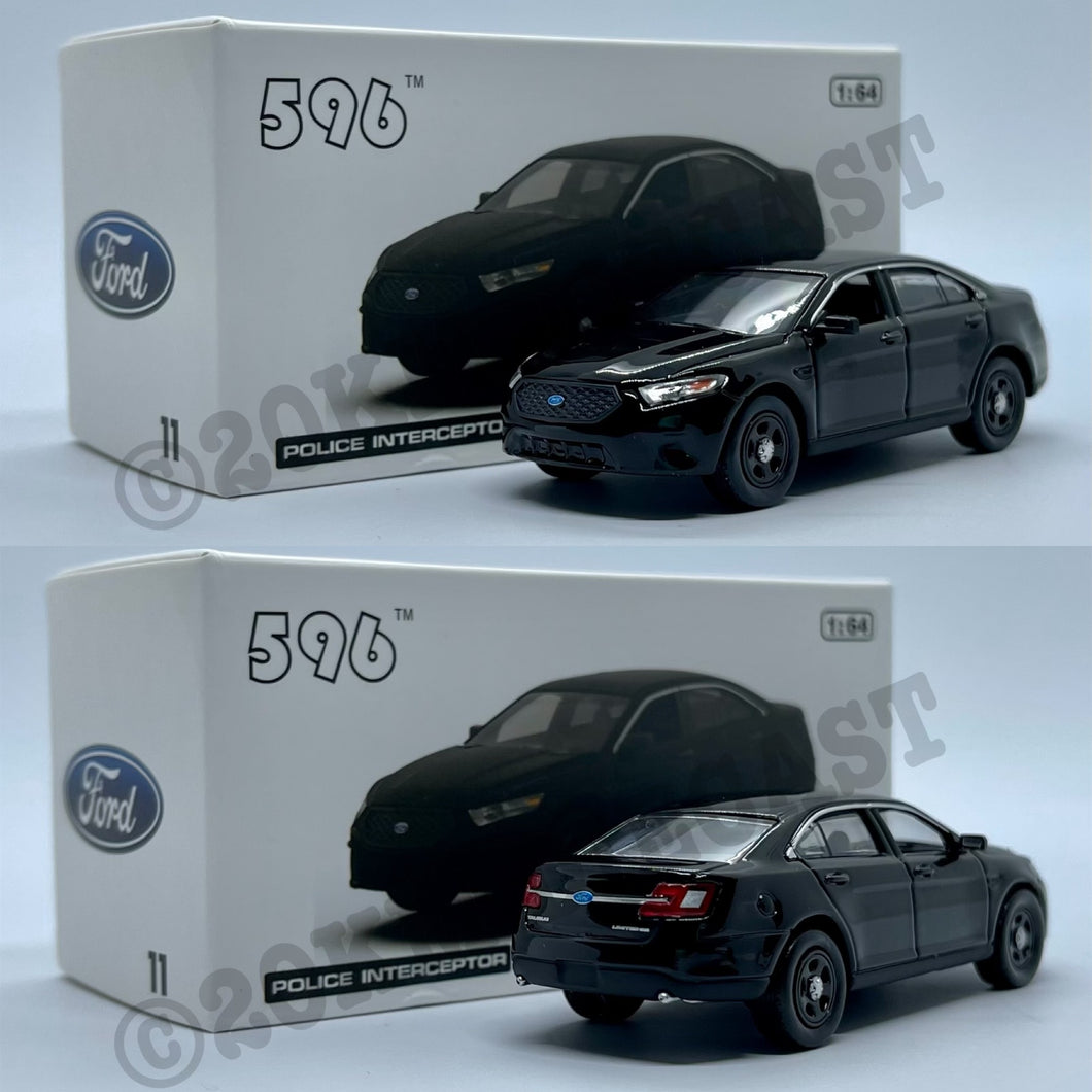 596 Model 1/64 2013 Ford Police Interceptor - Blank Black