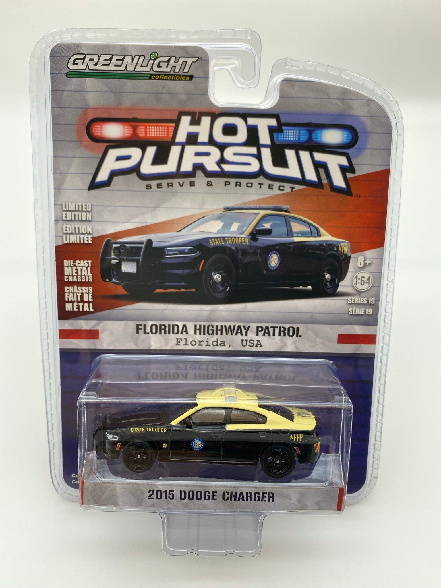 Modèle Réduit Greenlight 1/64 Dodge Charger De Police - Série Hollywood, CSI Miami, Neuf