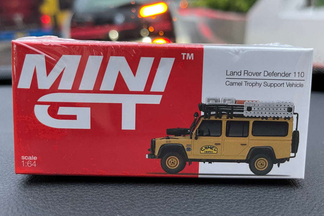 Mini GT 1/64 #202 Land Rover Defender 110 Camel Trophy Support Vehicle RHD - Sinopec Hong Kong Exclusive