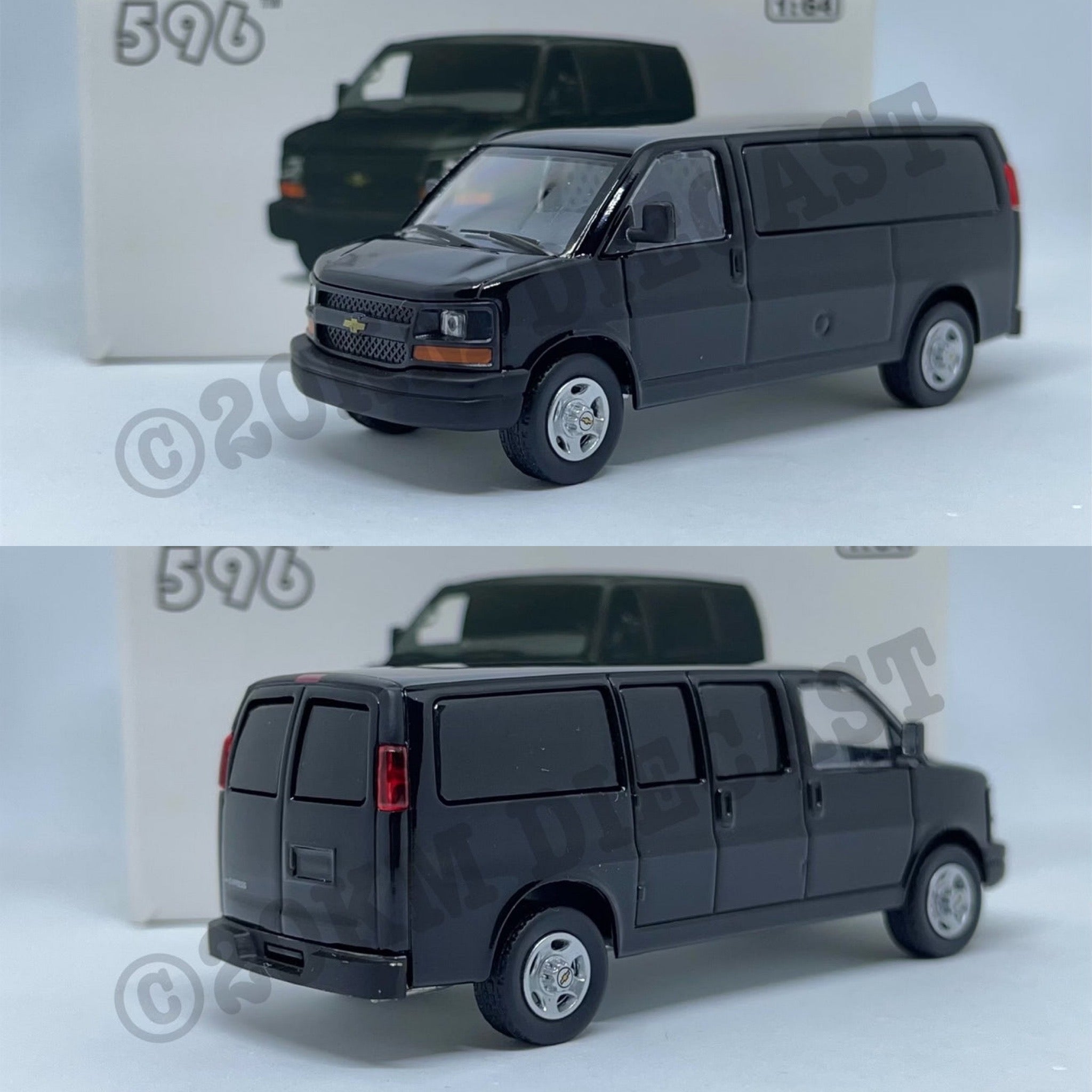 596 Model 1/64 Chevrolet Express - Blank Black – 20KM Diecast