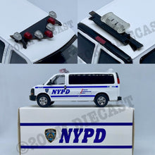 Load image into Gallery viewer, 596 Models 1/64 Chevrolet Express - New York Police Department (NYPD)
