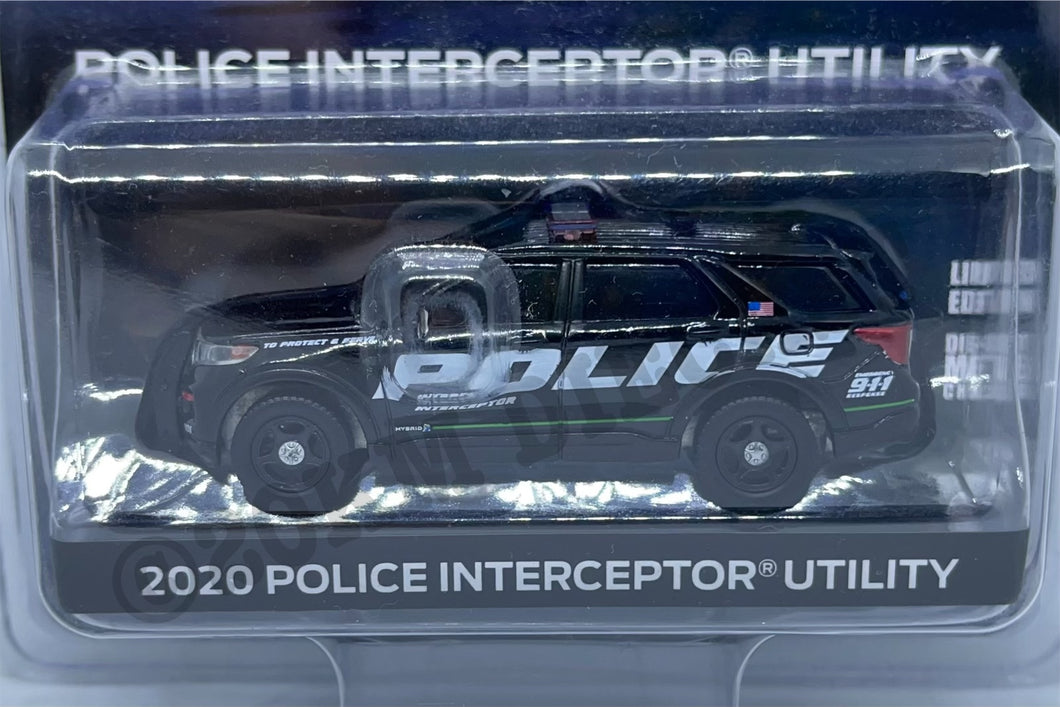 Greenlight 1/64 Exclusive (Versacom) - 2020 Ford Police Interceptor Utility - Show Vehicle Black Promo Edition #51279