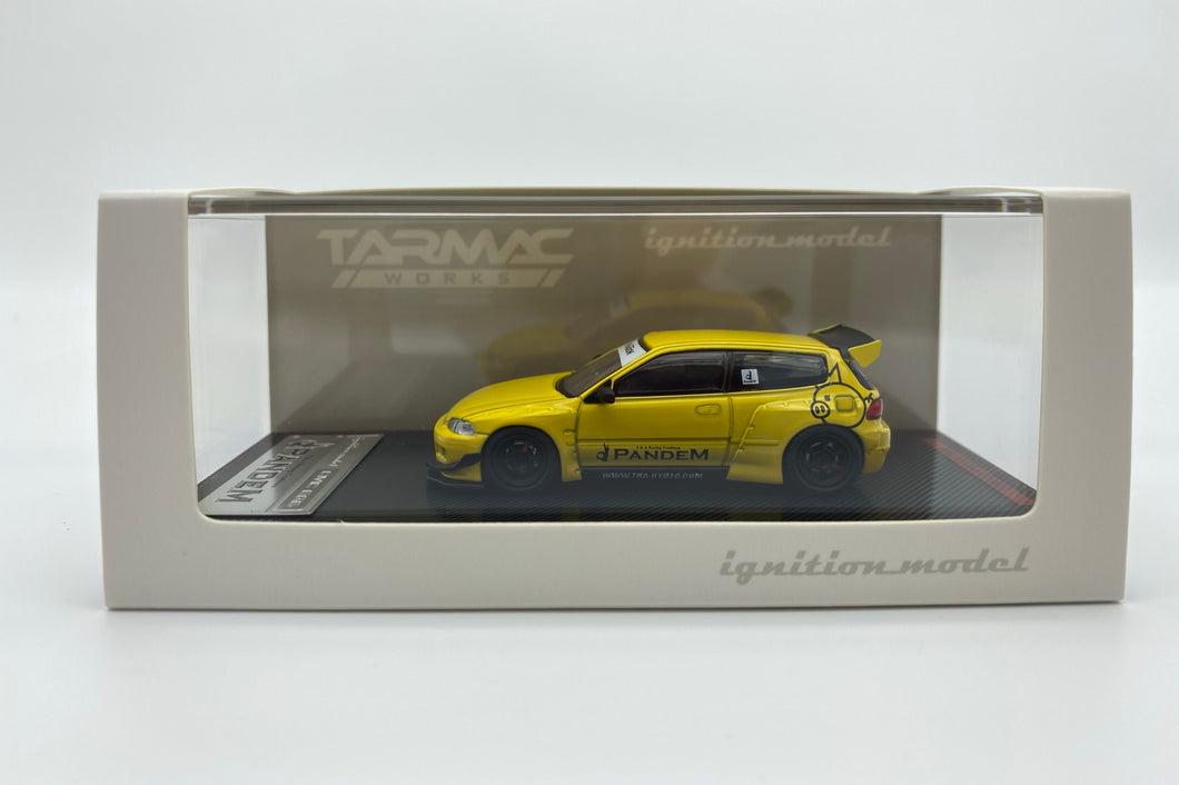 Tarmac Works x Ignition Model 1/64 Pandem Civic EG6 Yellow - IG1416