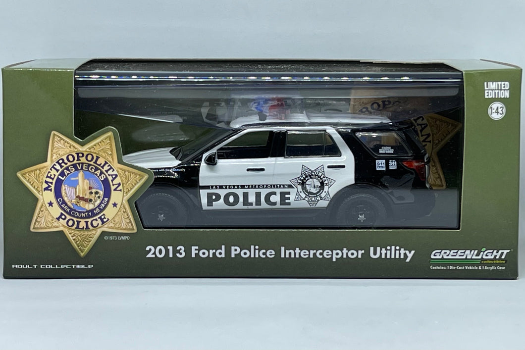 Greenlight 1/43 Exclusive (Las Vegas Police) - 2013 Ford Police Interceptor Utility - Las Vegas Metropolitan Police Department #51321